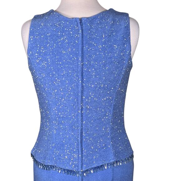 Scott McClintock Women’s Periwinkle Blue Gown with Sparkles & Beading Size 12 - Picture 8 of 15